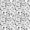 Seamless pattern with cute kitty