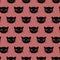 Seamless pattern with cute kitty faces