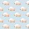 Seamless pattern of cute lamb sheep sleeping