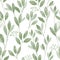 Seamless pattern with cute leaves on white background