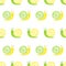Seamless pattern with cute lemon and lime snails