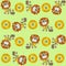 Seamless pattern with cute lion cartoon
