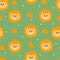 Seamless pattern of cute lion with a crown on his head for fabric prints