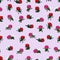 Seamless pattern with cute little flies cartoon