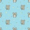 Seamless pattern with cute little mice. Vector mouse background