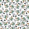Seamless pattern of Cute little nonkey on excavator. Can be used for t-shirt print, kids wear fashion design, print for t-shirts,