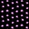 Seamless pattern of cute little pink spiders on black background. Halloween vector textures
