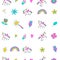 Seamless pattern with cute magic unicorns with wings. Vector illustration.