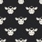 Seamless pattern with cute milk cows muzzles. Design for wallpapers, textiles, stationery