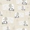 Seamless pattern with cute mom and baby elephant. Creative childish texture. Great for fabric, textile Vector Illustration