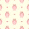 Seamless pattern with cute owls and hearts. Stylish girl print.