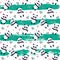 Seamless pattern with cute panda