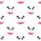 Seamless Pattern Cute Panda Donuts for Packaging , Print Fabric. Watercolor Hand drawn image Perfect for cases design, postcards,