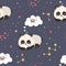 Seamless pattern with cute pandas