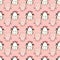 Seamless pattern with  cute penguins holding on festive Christmas Light