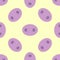 Seamless pattern with cute pigs noses. Vector illustration. Cute funny piglet snout isolated on yellow background.