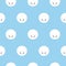 Seamless pattern with cute pills tablet. Simple flat vector illustration on blue background.
