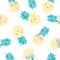 Seamless pattern with cute pineapple and watermelon