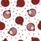 Seamless pattern with cute pomegranate