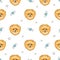 Seamless pattern with cute pomeranian dog