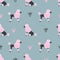 Seamless pattern with cute poodles and crowns.