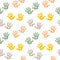 Seamless pattern, cute prints of children\\\'s hands in pastel colors on a white background. Print, background, textile