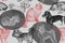 Seamless pattern. Cute puppies and kittens. Hand-made drawing of
