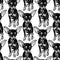 Seamless pattern with cute puppies of terrier