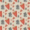 Seamless pattern the cute rabbit with carrot