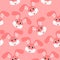 Seamless pattern with cute rabbit muzzle
