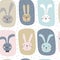 Seamless pattern with cute rabbits. Vector illustrations