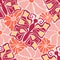 Seamless pattern with cute retro groovy flowers and butterflies