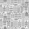 Seamless pattern of Cute retro houses exterior. Collection of European building facades. Traditional architecture of