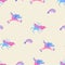 Seamless pattern with cute running unicorns