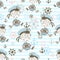 Seamless pattern with cute sailor boys. Vector