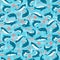 Seamless pattern with cute sharks