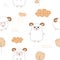 Seamless pattern with cute sheeps.