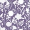 Seamless pattern with cute silhouettes of wild meadow flowers.