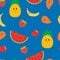 Seamless pattern cute smile fruit for fabric pattern, fabric print, textile, gift wrapping paper