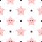 Seamless pattern with cute smiling stars. Pajama print for girls.