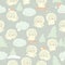Seamless Pattern with Cute Snowy Owl on Gray Background