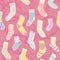 Seamless pattern with cute socks