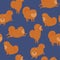 Seamless pattern with cute spitz dogs. Vector graphics