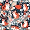 Seamless pattern with cute squirrels and leaves. Vector illustration. Generative AI