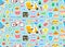 Seamless pattern with Cute sticker