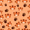 Seamless pattern with cute tiger or cat illustrations. Good for wallpapers, gift wrapping, covers, fabric, textiles