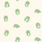 Seamless pattern of cute tiny frog in various poses on pastel background.Reptile
