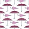 Seamless pattern with cute umbrellas. Vector illustration. Girly fashion background. Graphic cartoon retro texture. Vintage weathe