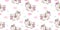 Seamless pattern Cute Unicorn Pegasus vector fly with bunny rabbit friend pony cartoon kawaii animals background pastel heart Vale