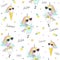 Seamless pattern with cute unicorns.